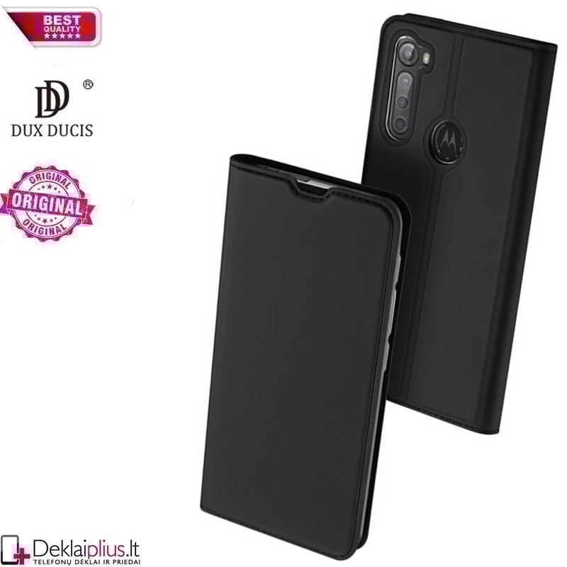 Dux Ducis dirbtinės odos viršelis - juodas(telefonui Motorola One Fusion Plus) Dux Ducis dirbtinės odos viršelis - juodas(telefonui Motorola One Fusion Plus)